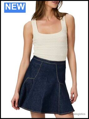 PAIGE Women's Adaline Mini Skirt - Organic Cotton Casual Skirt, Zip Closure